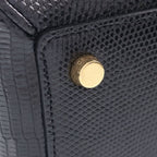 Celine Embossed Leather 2-Way Bag Gold Black — view 6