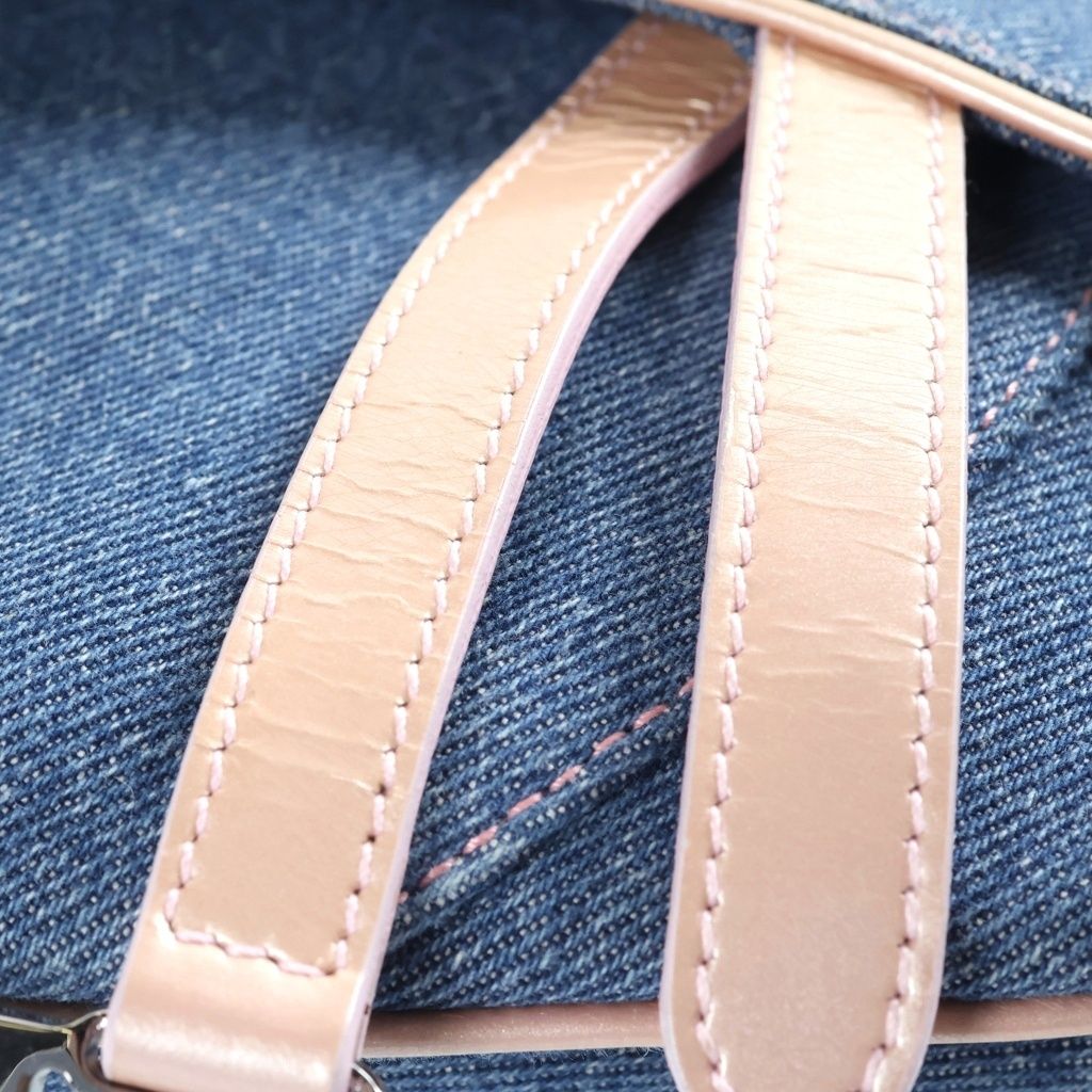 Dior Saddle Bag Denim Indigo Pink Galliano — view 8