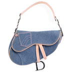 Dior Saddle Bag Denim Indigo Pink Galliano