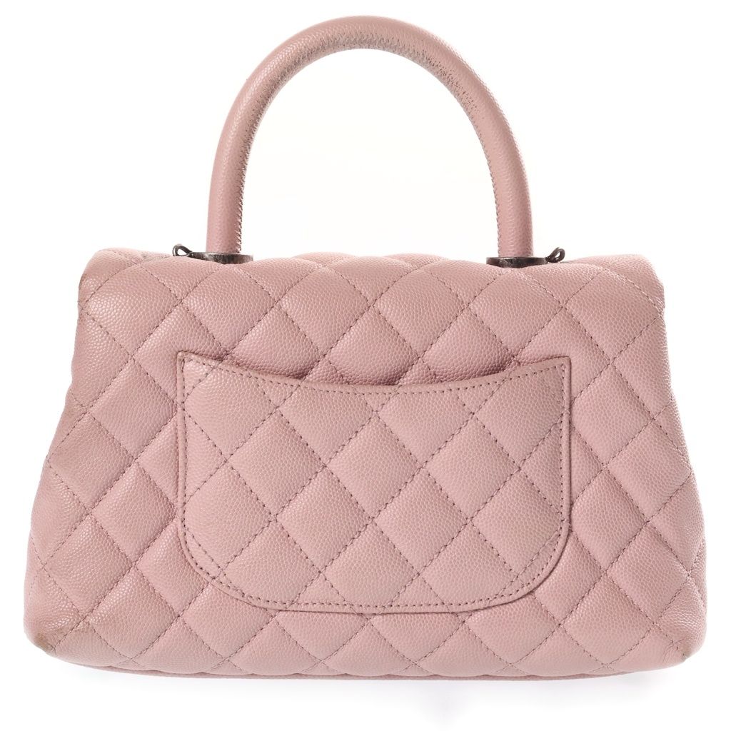 Chanel Quilted Coco Handle Chain Shoulder Bag Pink Caviar Leather 23 — view 2