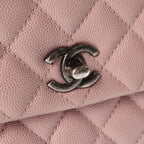 Chanel Quilted Coco Handle Chain Shoulder Bag Pink Caviar Leather 23 — view 7