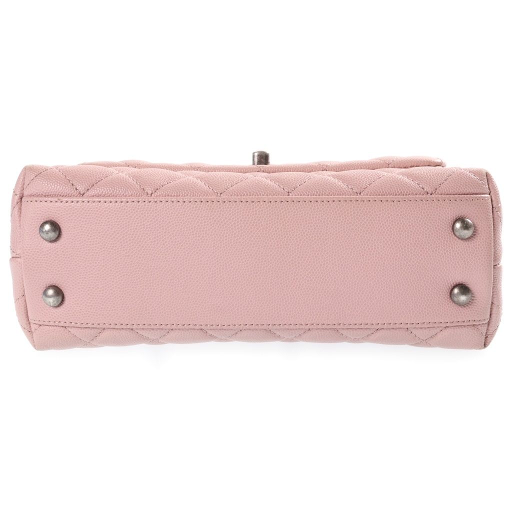 Chanel Quilted Coco Handle Chain Shoulder Bag Pink Caviar Leather 23 — view 4