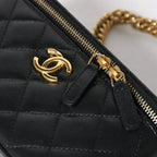 Chanel Vanity Chain Shoulder Bag Black Gold Lambskin — view 7