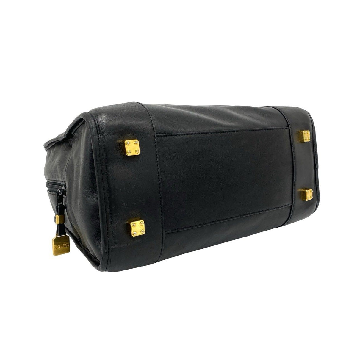 Loewe Vintage Amazona Anagram Logo Leather Mini Boston Bag Black — view 7