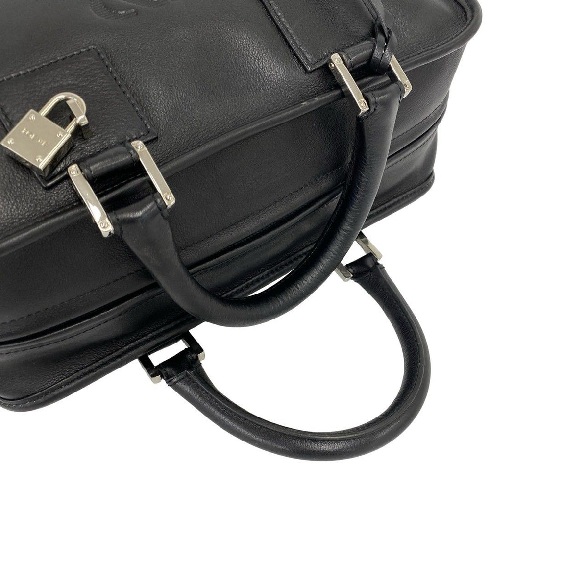 Loewe Amazona 28 Anagram Logo Leather Mini Boston Bag Black with Key — view 4