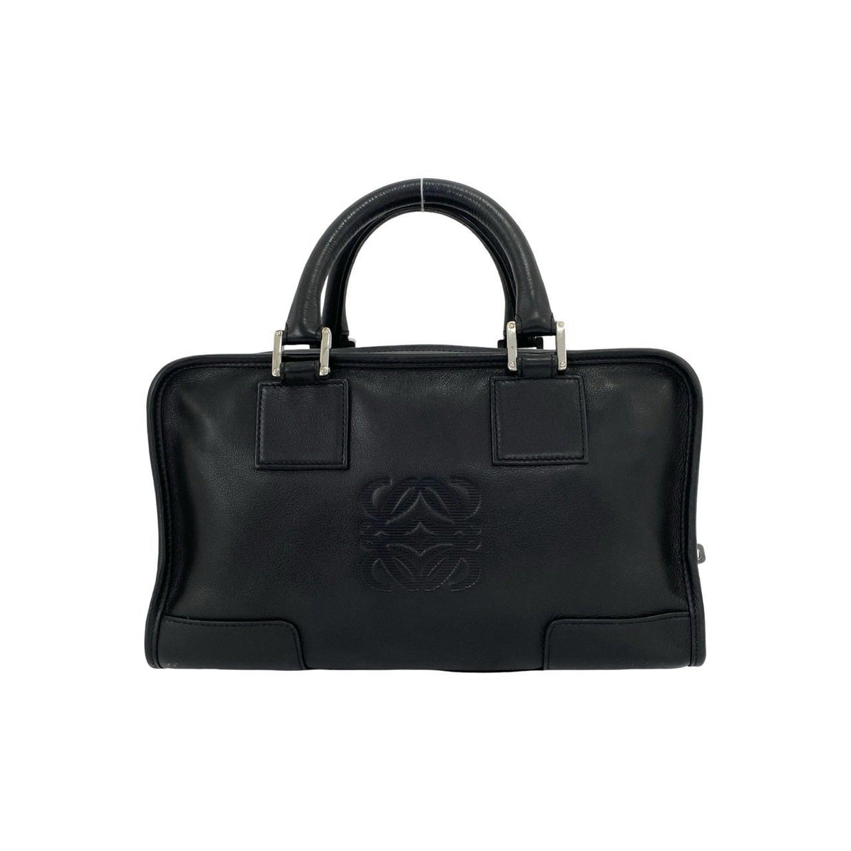Loewe Amazona 28 Anagram Logo Leather Mini Boston Bag Black with Key — view 3
