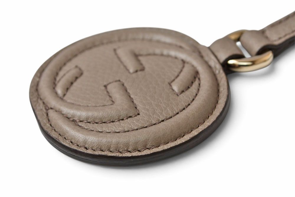 Gucci Key Ring Key Holder Bag Charm Double G Interlocking G Greige Gold — view 3