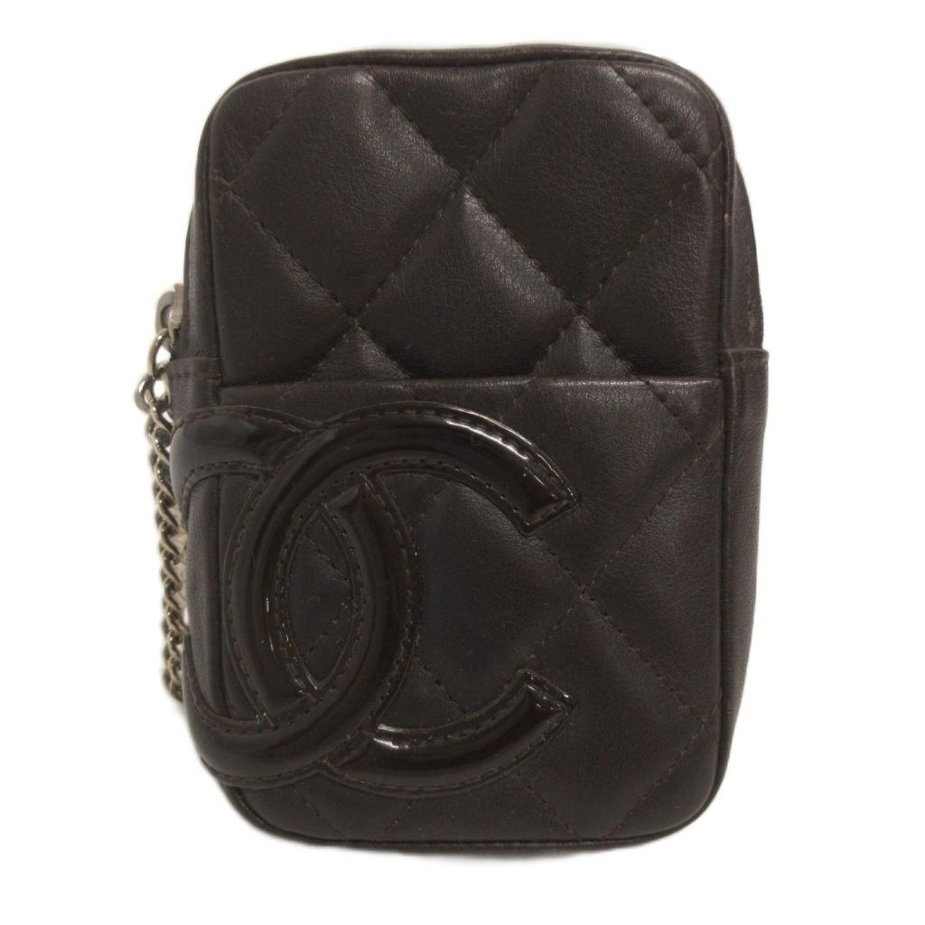Chanel Cambon Line Galet Case Pouch Belt Dark Brown