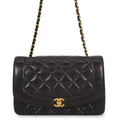 Chanel Chain Shoulder Bag Quilted 25 CC Logo Diana Lambskin Black