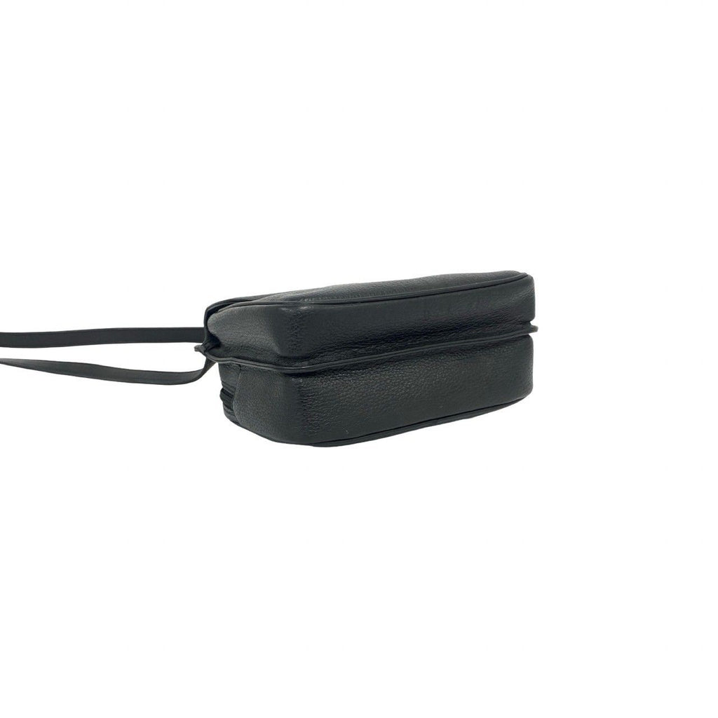 Gucci Vintage Interlocking G Logo Leather Shoulder Bag Pochette Black — view 7