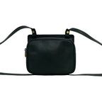 Gucci Vintage Interlocking G Logo Leather Shoulder Bag Pochette Black — view 3