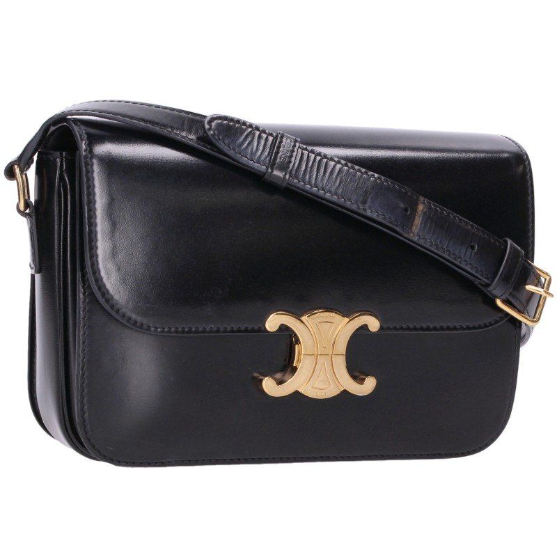 Celine Classic Triomphe Shiny Calfskin Shoulder Bag