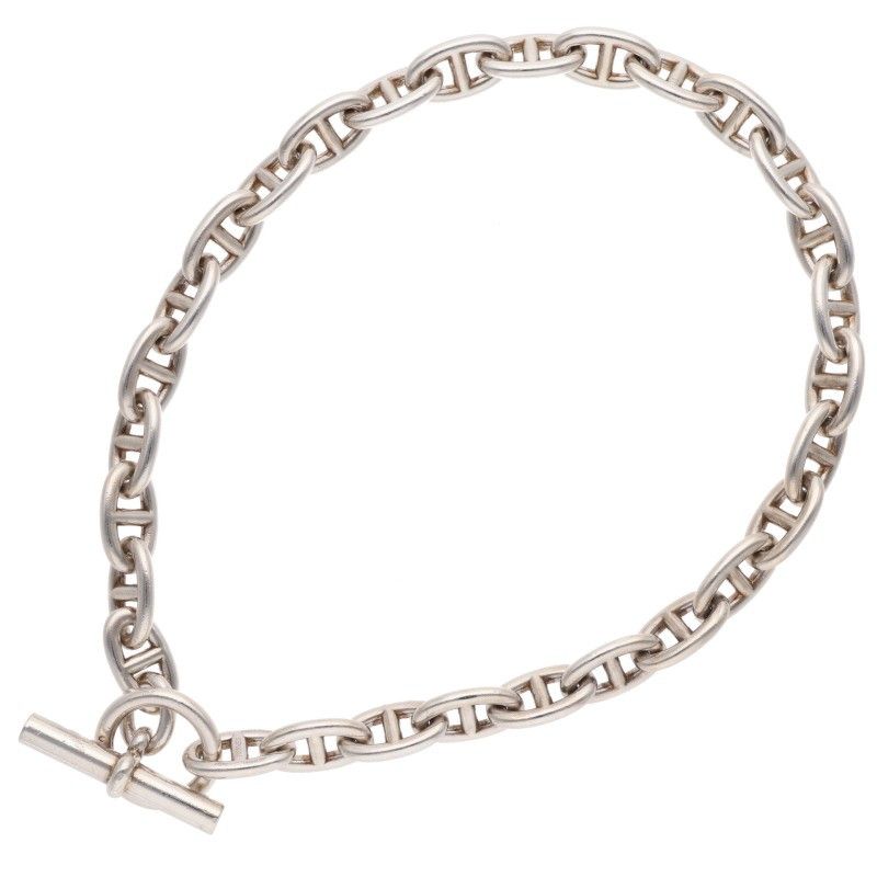 Hermes Chaine D'ancre Silver Choker Necklace GM — view 2