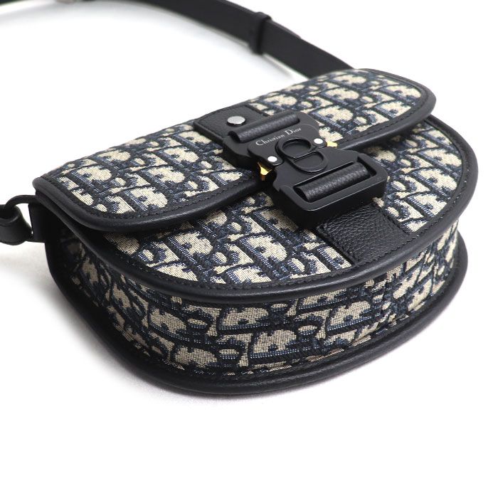 Dior Gallop Oblique Jacquard Shoulder Bag Navy — view 3