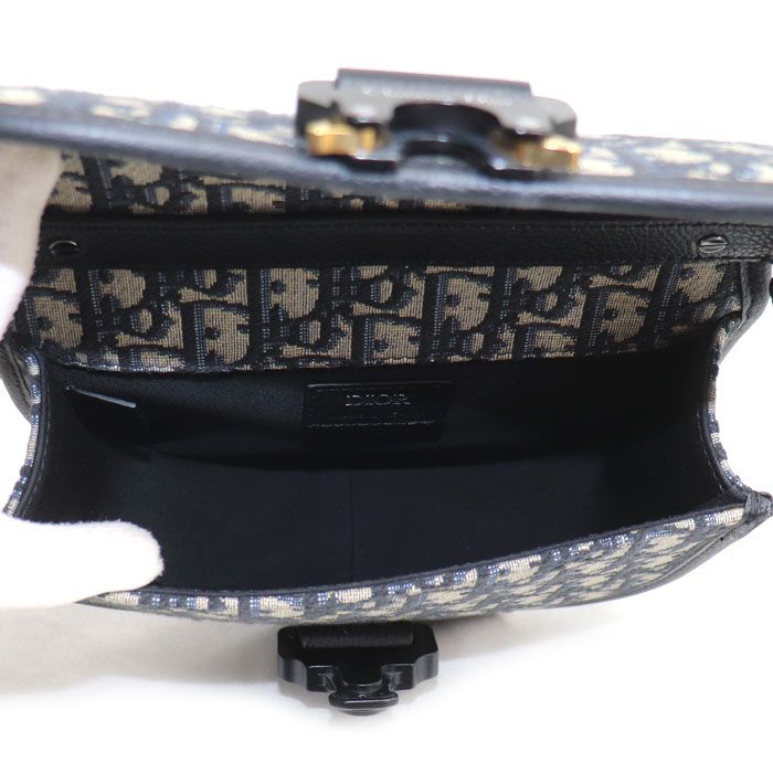 Dior Gallop Oblique Jacquard Shoulder Bag Navy — view 4