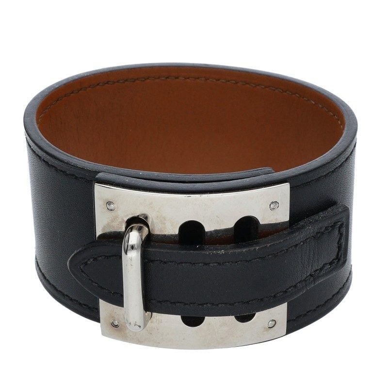 Hermes Intense Silver Leather Bracelet