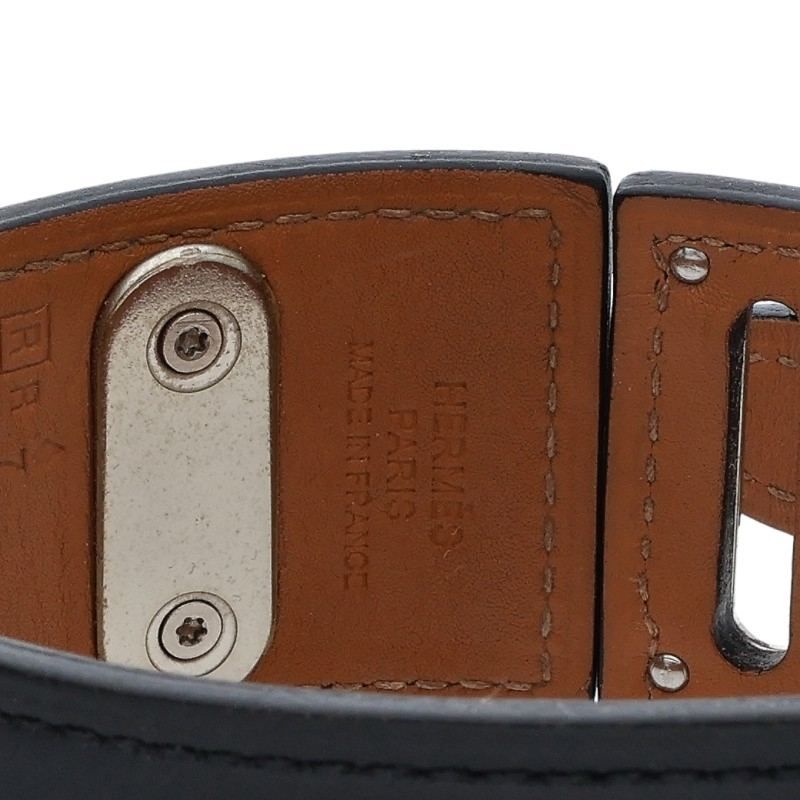 Hermes Intense Silver Leather Bracelet — view 3