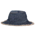 Celine Triomphe Logo Denim Bucket Hat