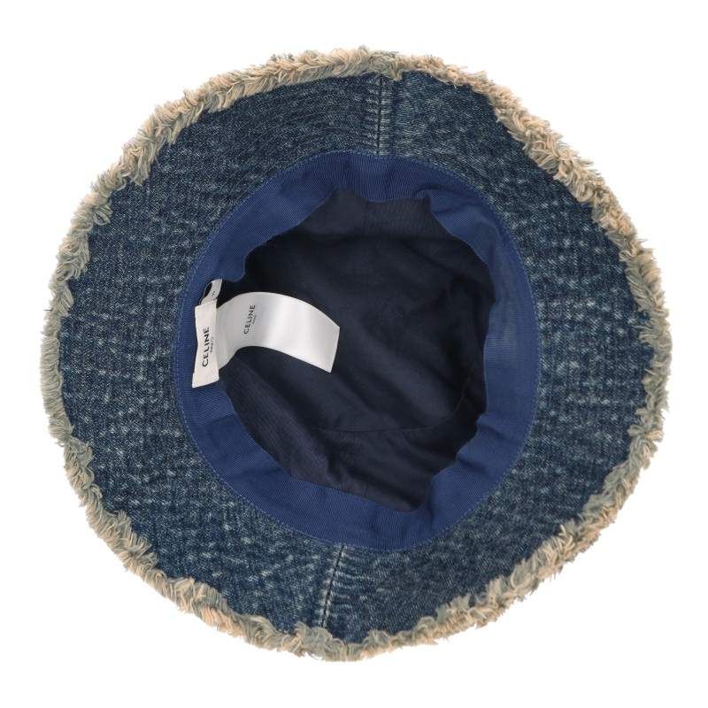 Celine Triomphe Logo Denim Bucket Hat — view 3