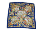 Gucci Scarf Shawl Vintage Five Continents Animal Print Silk Navy