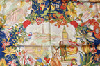 Gucci Scarf Shawl Vintage Five Continents Animal Print Silk Navy — view 4
