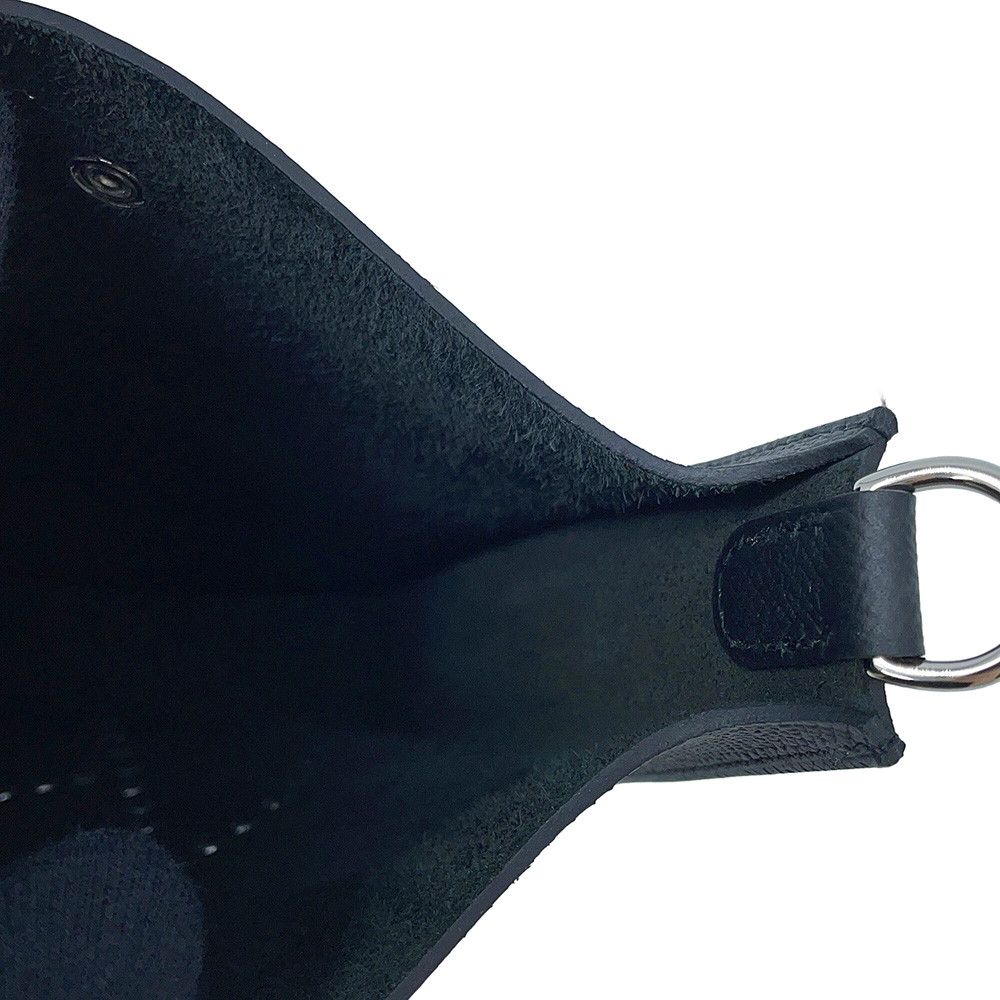 Hermes Remes Shoulder Bag Evelyne TPM Sellier Black Silver Epsom — view 6