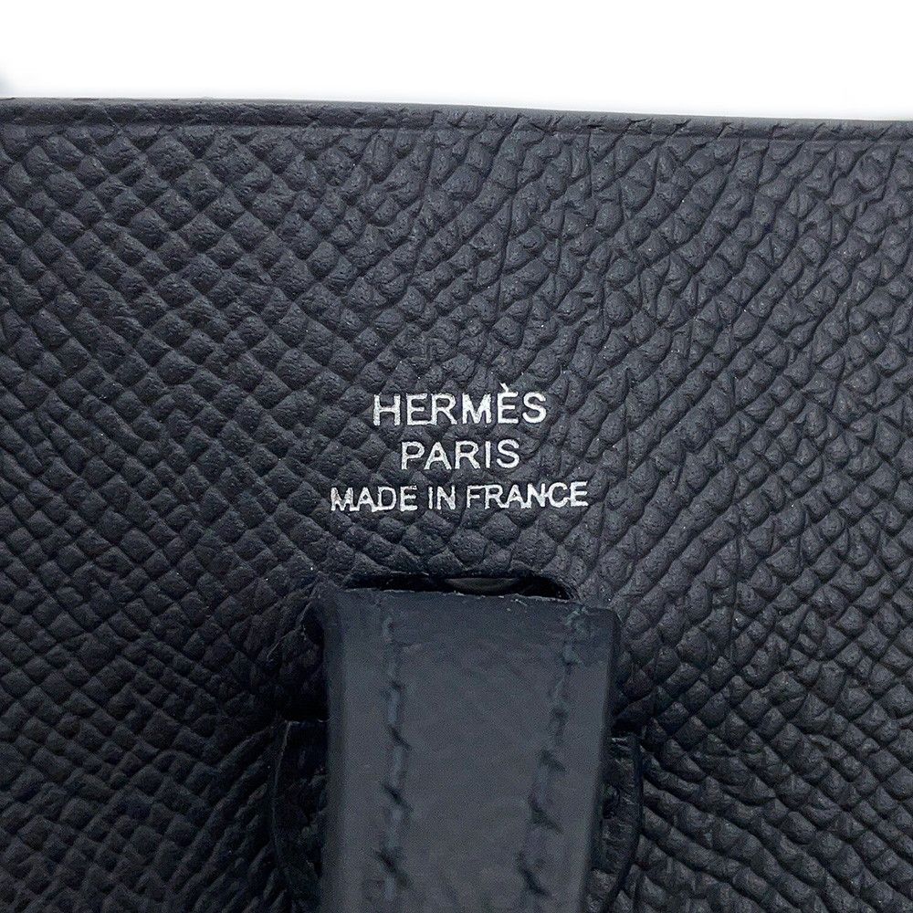 Hermes Remes Shoulder Bag Evelyne TPM Sellier Black Silver Epsom — view 7