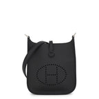 Hermes Remes Shoulder Bag Evelyne TPM Sellier Black Silver Epsom