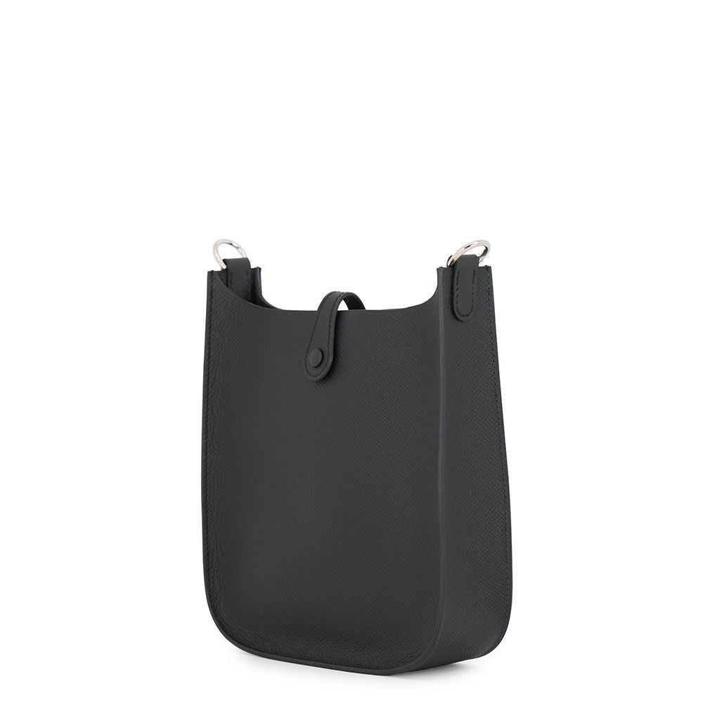 Hermes Remes Shoulder Bag Evelyne TPM Sellier Black Silver Epsom — view 2
