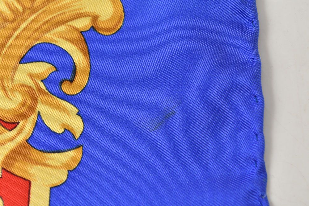 Celine Scarf Vintage Silk Blue Gold — view 5