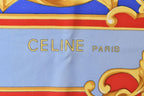 Celine Scarf Vintage Silk Blue Gold — view 3