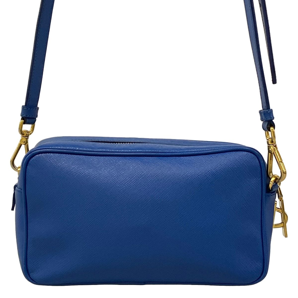 Prada Shoulder Bag Blue Leather — view 3