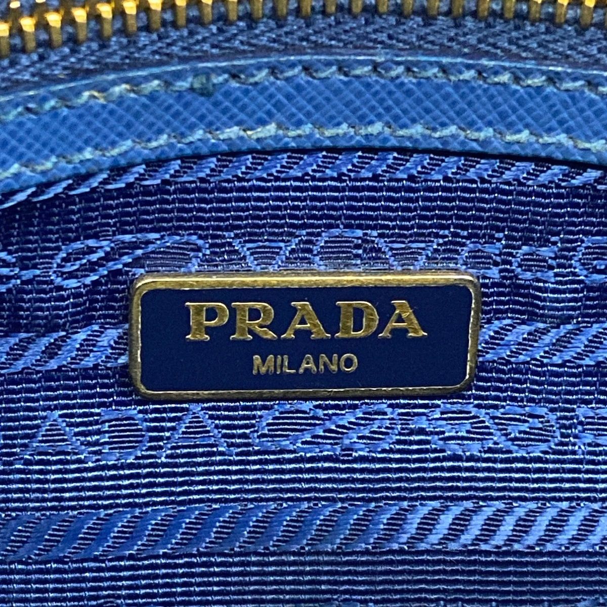 Prada Shoulder Bag Blue Leather — view 8