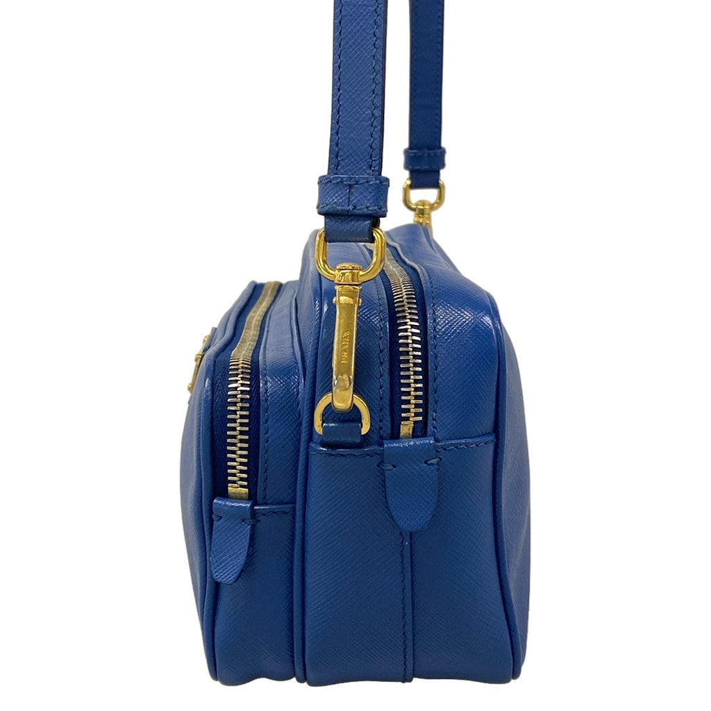Prada Shoulder Bag Blue Leather — view 4