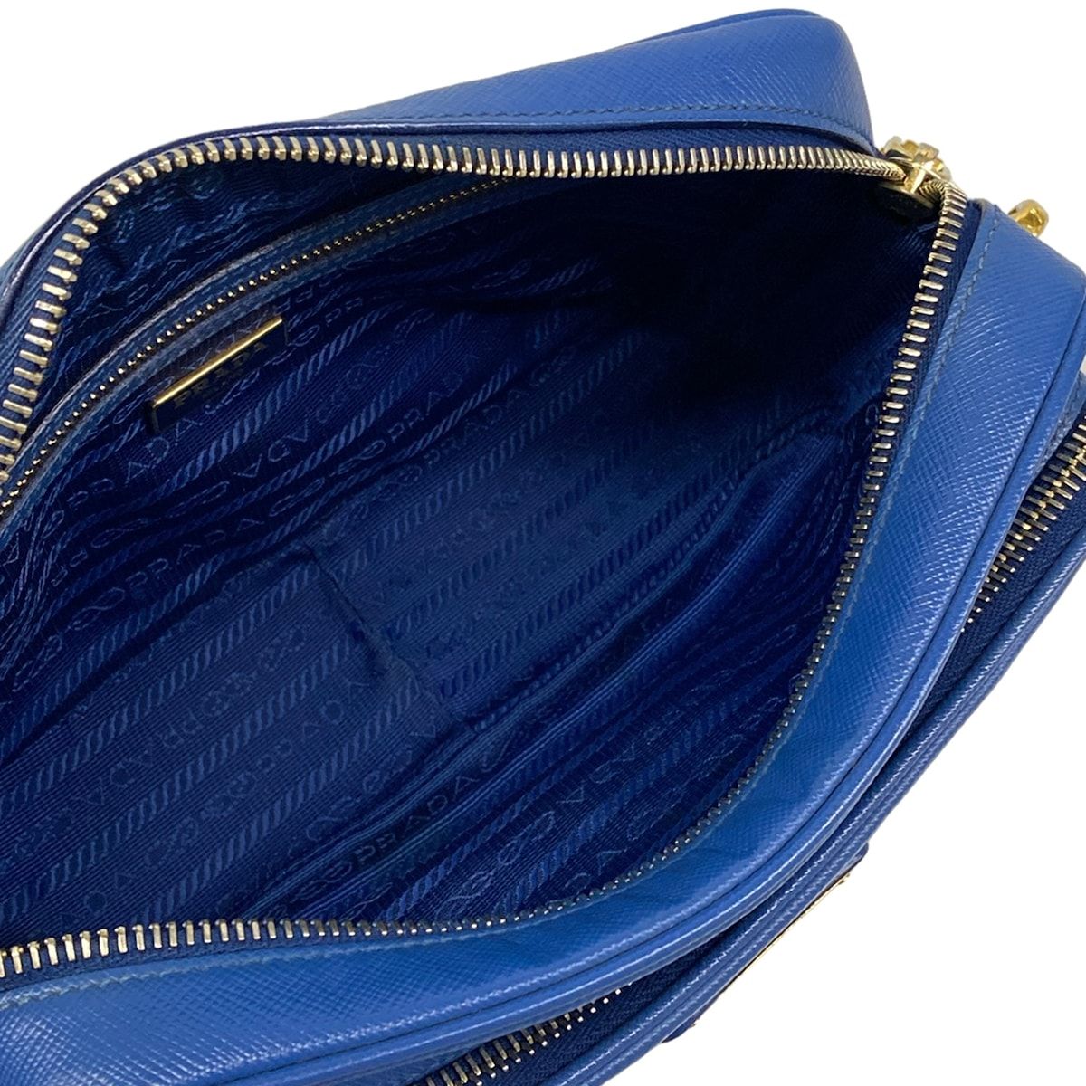 Prada Shoulder Bag Blue Leather — view 7