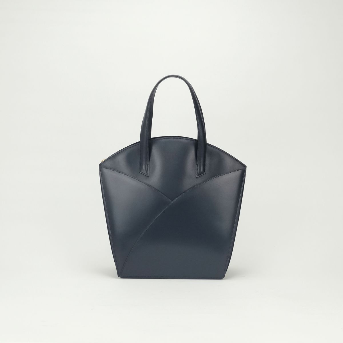 Hermes Cokers Tote Box Calf Navy Gold Handbag