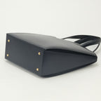 Hermes Cokers Tote Box Calf Navy Gold Handbag — view 5