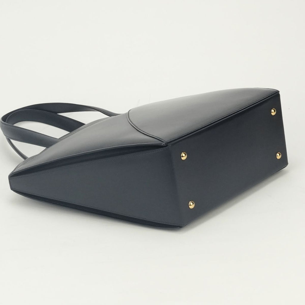Hermes Cokers Tote Box Calf Navy Gold Handbag — view 6