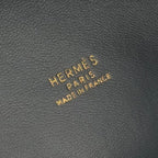 Hermes Cokers Tote Box Calf Navy Gold Handbag — view 7