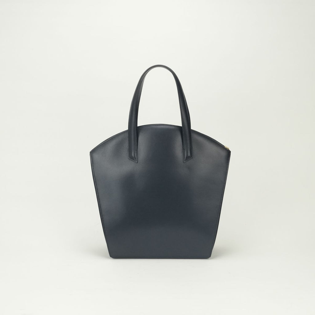 Hermes Cokers Tote Box Calf Navy Gold Handbag — view 3