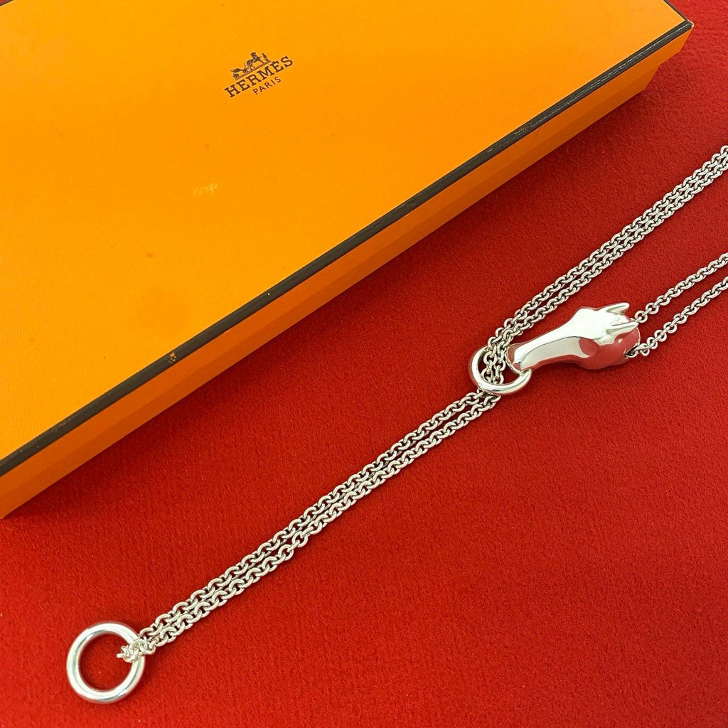 Hermes Gallop Necklace 925 Sterling Silver