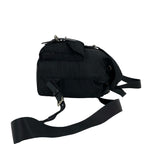 Prada Triangle Logo Tessuto Pocono Nylon Leather Drawstring Backpack Black — view 6