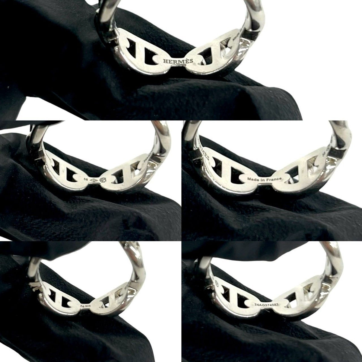 Hermes Chaine D'ancre Enchainee PM Ring 925 Sterling Silver — view 3