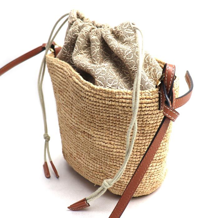 Loewe Anagram Pochette Basket Shoulder Bag Natural Tan — view 2