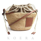 Loewe Anagram Pochette Basket Shoulder Bag Natural Tan