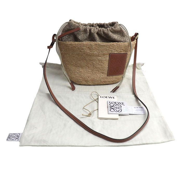 Loewe Anagram Pochette Basket Shoulder Bag Natural Tan — view 8