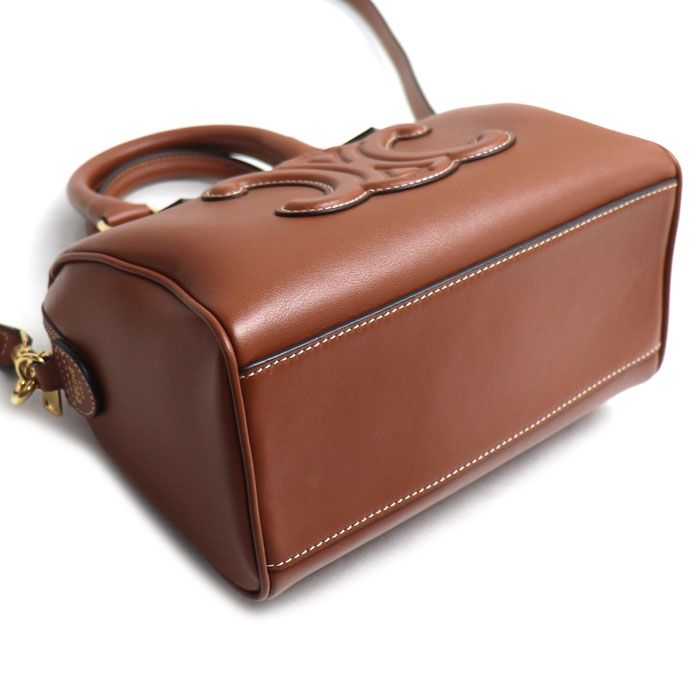 Celine Cuir Triomphe Small Boston 2-Way Shoulder Bag Brown — view 3