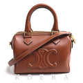 Celine Cuir Triomphe Small Boston 2-Way Shoulder Bag Brown