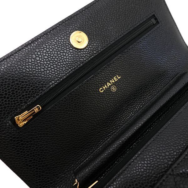 Chanel Caviar Quilted Chain Wallet Shoulder Bag — view 8