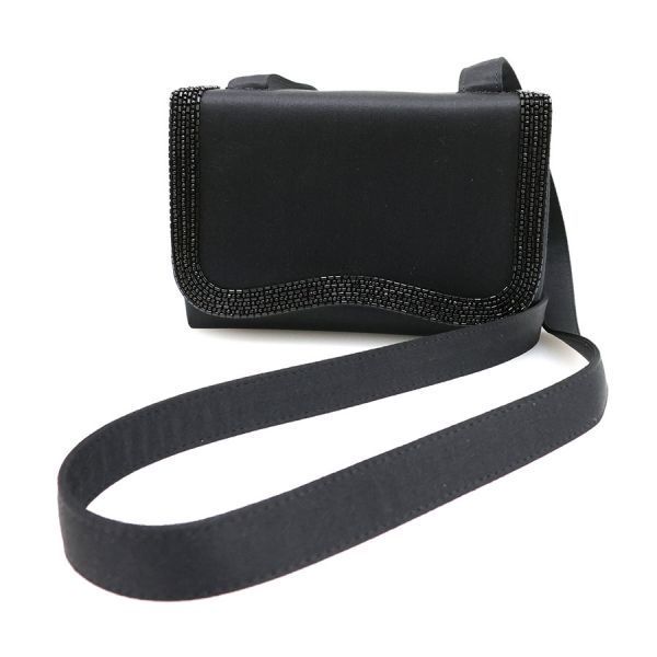 Chanel Satin Shoulder Bag Black